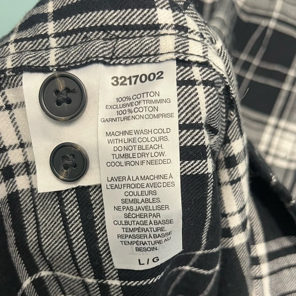 Tilley Black and White Plaid Button Up Jacket/Shirt Flannel NEW with tags Size L - Picture 7 of 7